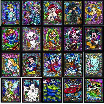 

Crafts 5D Diy full circular drill diamond Cartoon princess Japanese puzzle Mouse 3d Cross stitch Rhinestones Diamond embroidery
