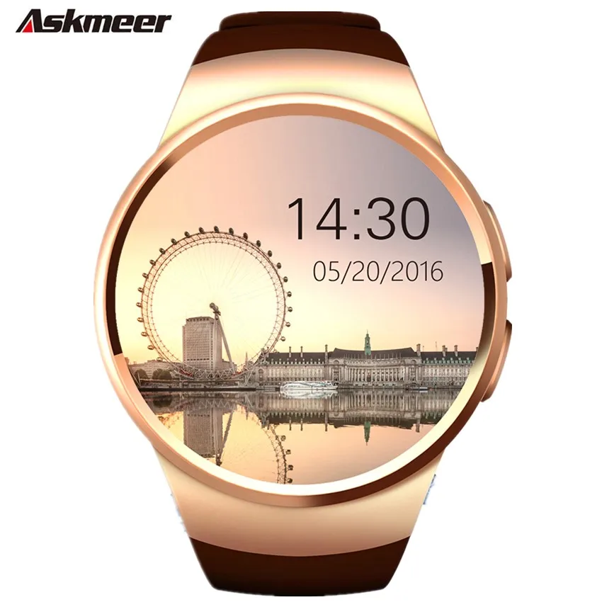 

ASKMEER KW18 Smart watch men support SIM memory card Bluetooth call heart rate pedometer sport modes Smartwatch for IOS Android