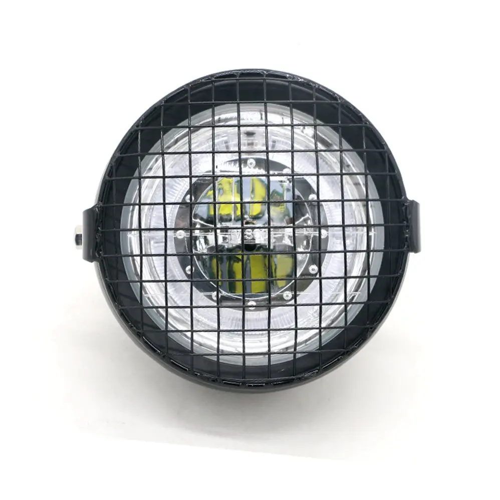 

6.5 inch 12V 35W Motorcycle black Metal Retro Front Headlight headlamp with mask For Harley CG125 GN125 Cafe Racer Bobber