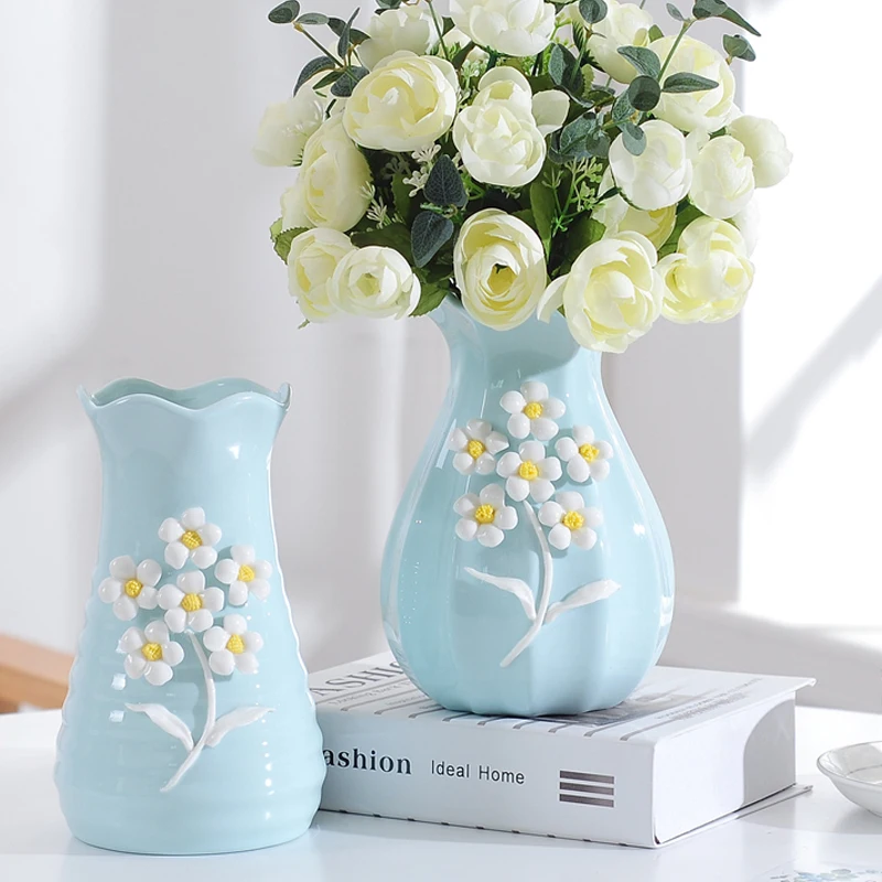 Modern ceramic Vase Small fresh Dried flowers tabletop Home 