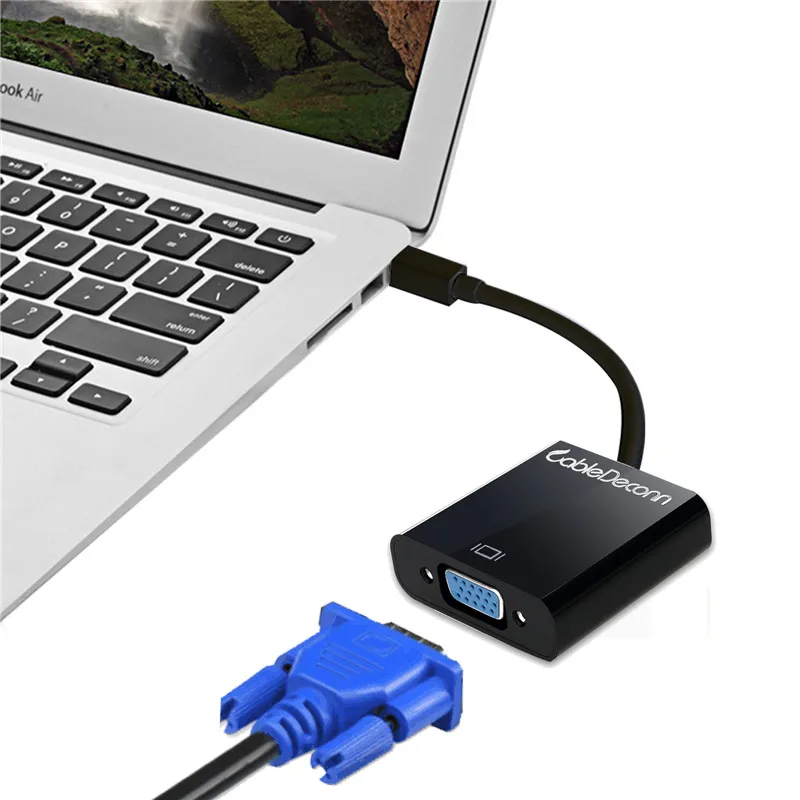 

Thunderbolt Port Mini DisplayPort DP 1080P to VGA AV Adapter for Mac Macbook Pro