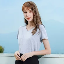 Wasteheart Women Tops Casual Gray White T-shirts Solid Shirt V-Neck Short Plus Size T Shirt Women Cotton Sexy Cut Out Tees empire waist plus size cut out t shirt