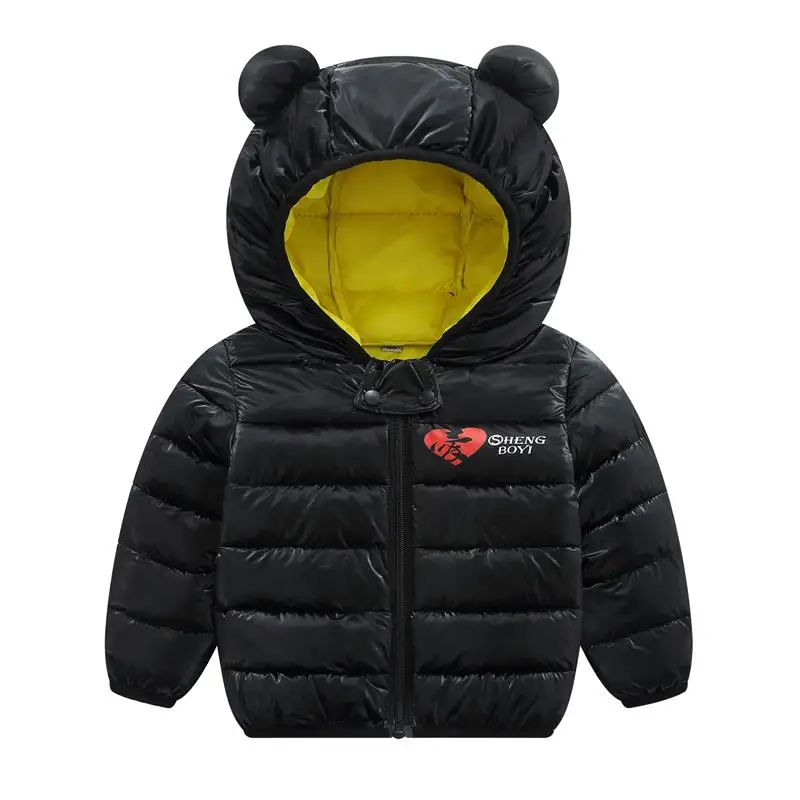 Infant Jacket Autumn Winter Baby Girls Jacket For Baby Coat Kids Warm Hooded Outerwear For Baby Boys Clothes Newborn Jacket - Цвет: Black