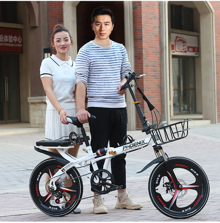 16/20 Inch 6 Speed High Quality Student Folding Bike bicicleta Men and Women Bicycle Double Disc Brake Mountain Road Kids Bike