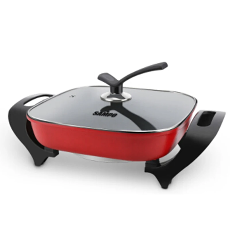 

220V Multifunction Electric Barbecue Pot Kitchen Household 4L Multi Cooker Dish Roast Integrated Hotpot Cooking Machine