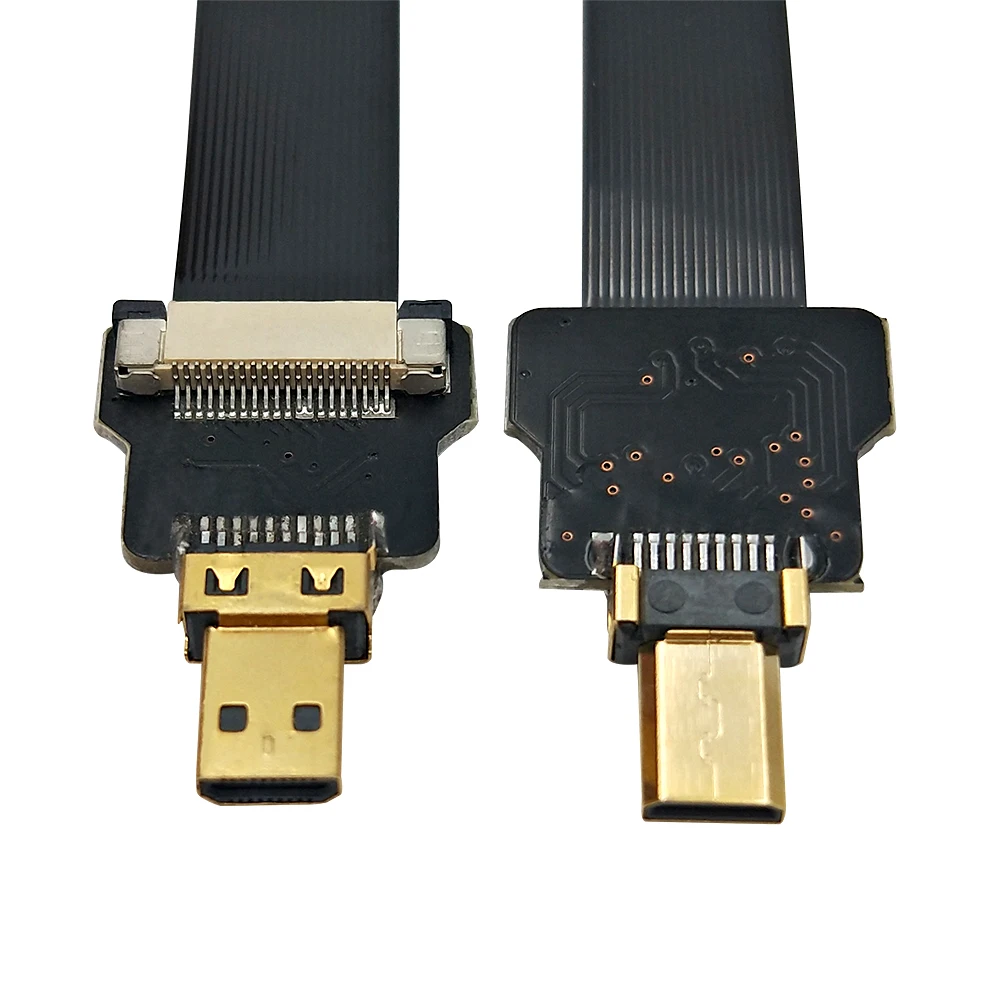 DANSPEED FPV M/M папа-папа Micro HDMI к HDMI плоский кабель Соединительный адаптер для аэрофотосъемки длина 20 см