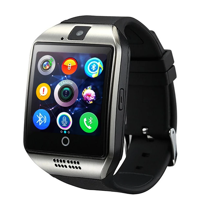 Bluetooth умные часы Q18 умные часы для телефона Android с шагомером камера сим-карта Whatsapp вызов сообщение дисплей pk A1