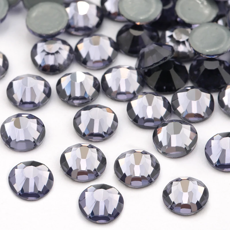 

Tanzanite Hot Fix Rhinestones SS16-SS30 Crystal Glass Iron On Rhinestone For Clothes Dress Decoration