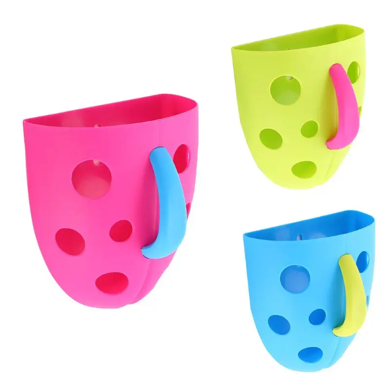 

Bathtub Shampoo Bath Toys Storage Rack Drainer Basket Waterproof Plastic Container Bathroom Wall Suction Mounted Organizer