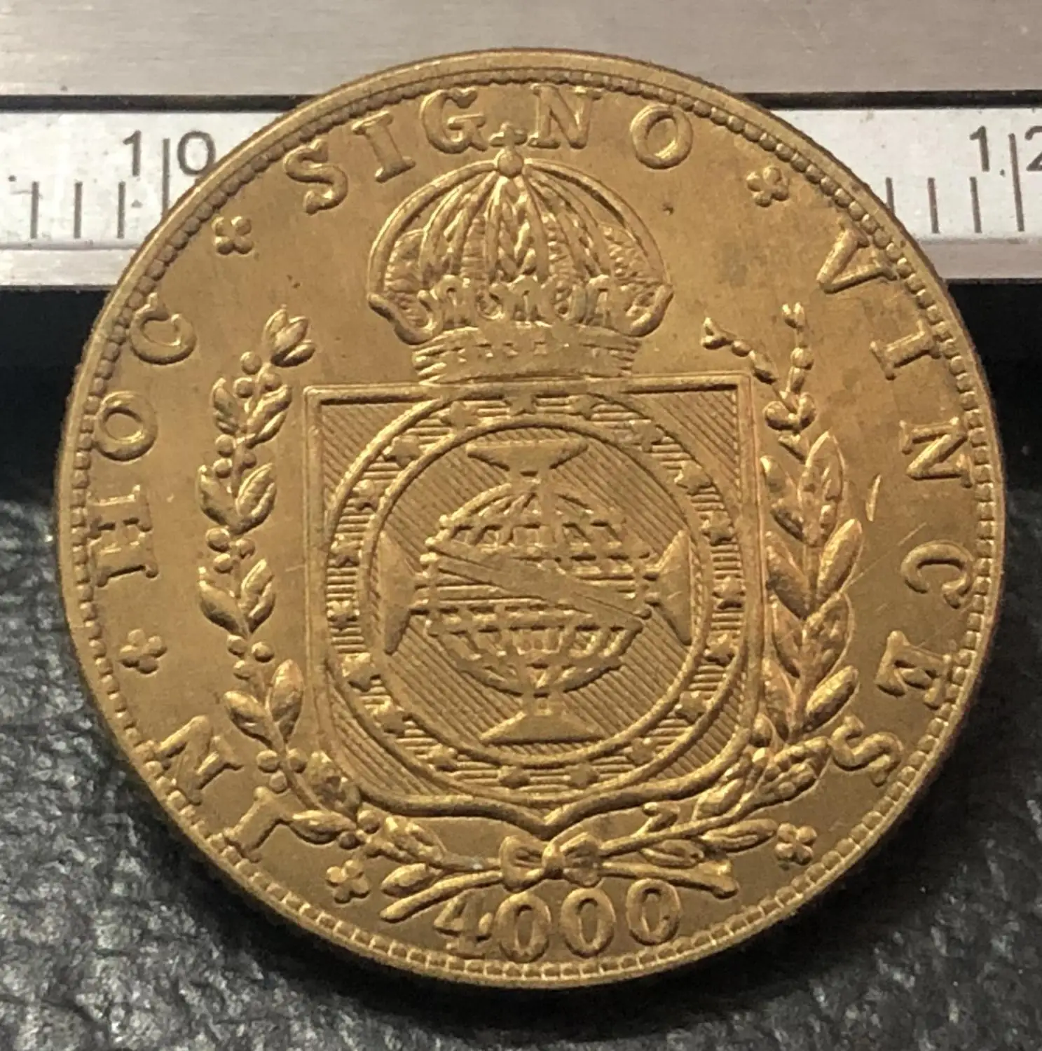 1824 R Бразилия 4000 Reis 22K позолоченная копия монеты|coin coins|coin goldcoin copy |