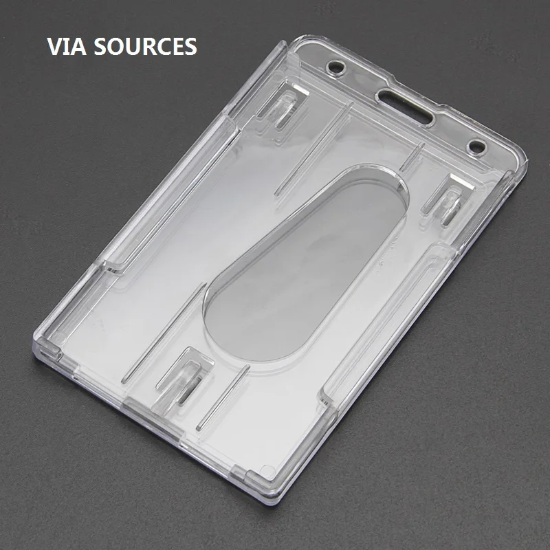

Free Shipping Convenient For Life Hard Plastic ID Access Card Cover Credit Card Case Badge Holder Double Side