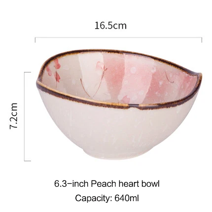 Японская цветущая вишня Снежинка глазурь ручная роспись керамическая посуда Ретро тарелка миска для риса набор бытовой посуды - Цвет: T