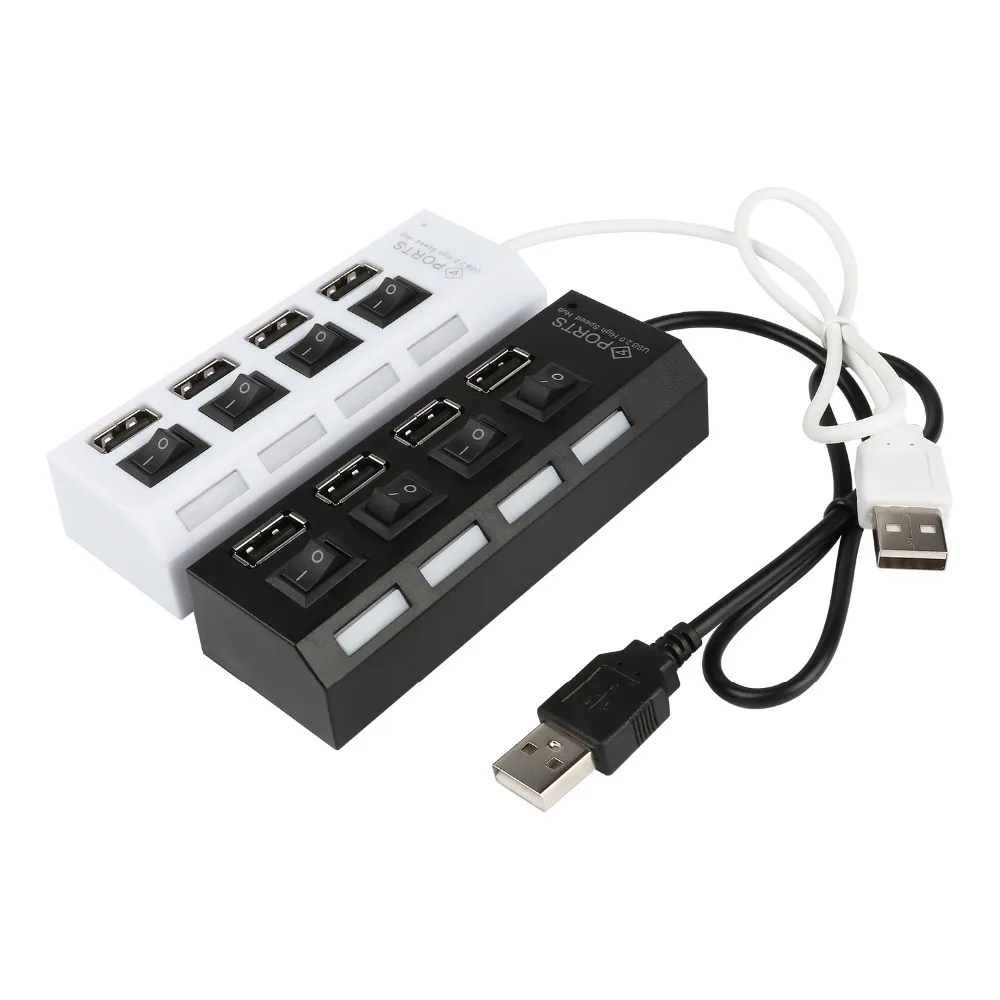 JCKEL 4 порта USB Hub 2 0 сплиттер LED с переключателем ВКЛ/ВЫКЛ для планшета ноутбука