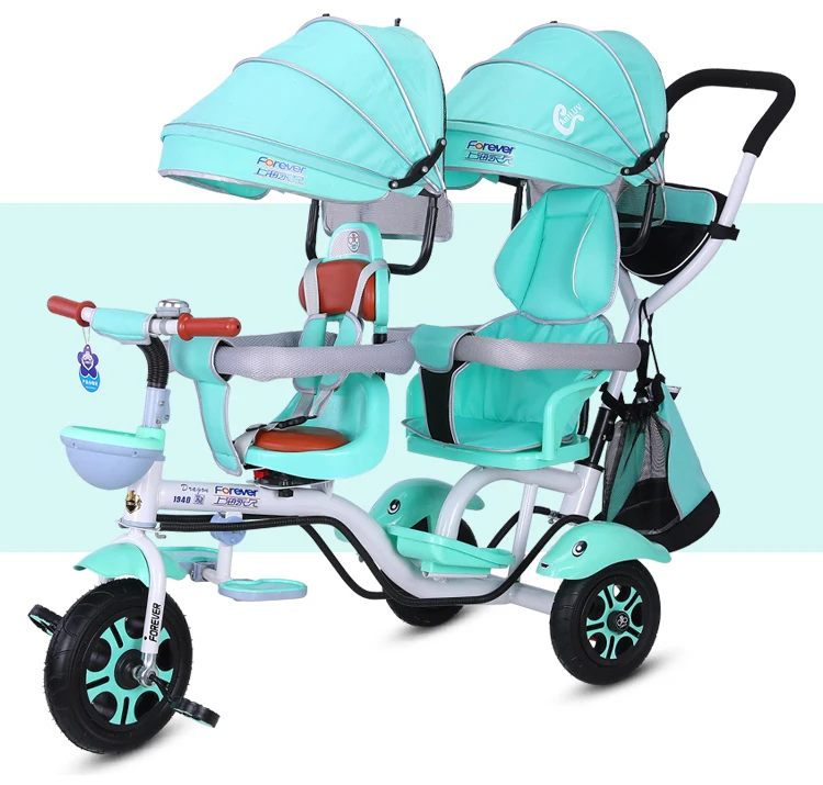 Babyfond twin детский трехколесный велосипед Multifunction сдвоенная прогулочная коляска переднее сиденье можно поворачивать два-сиденье велосипеда