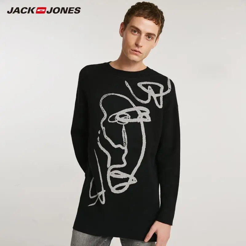

JackJones Autumn Men's Comfortable Abstract Contrast Print Casual sweater Top 218324515