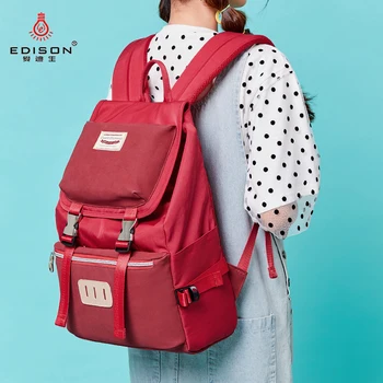 

Edison Female Student School Bag Korean Version of Harajuku Ulzzang Backpack Large Capacity Travel Waterproof Backpack