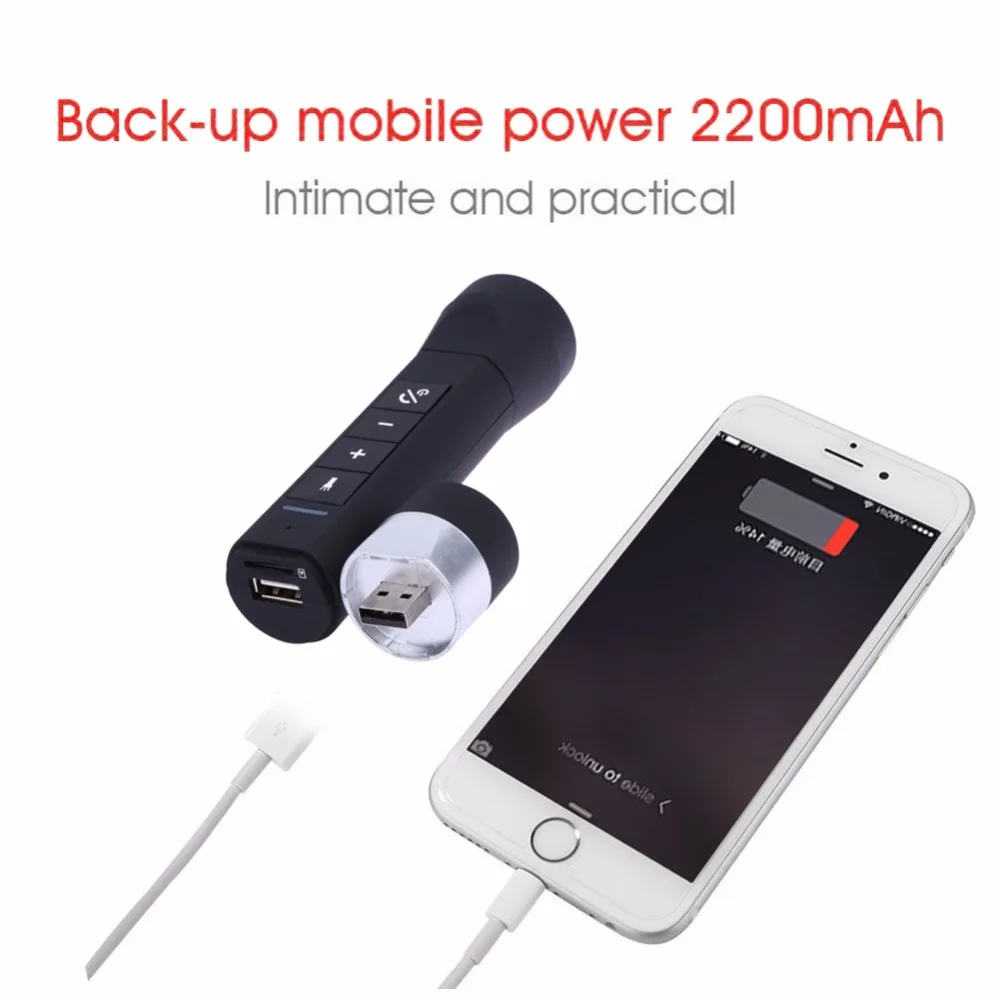 Perfect Bright Bicycle Light 2200mAh Power Bank Bluetooth Speaker USB Rechargeable LED Light Flashlight Bike Lamp Cycling Music Player 1