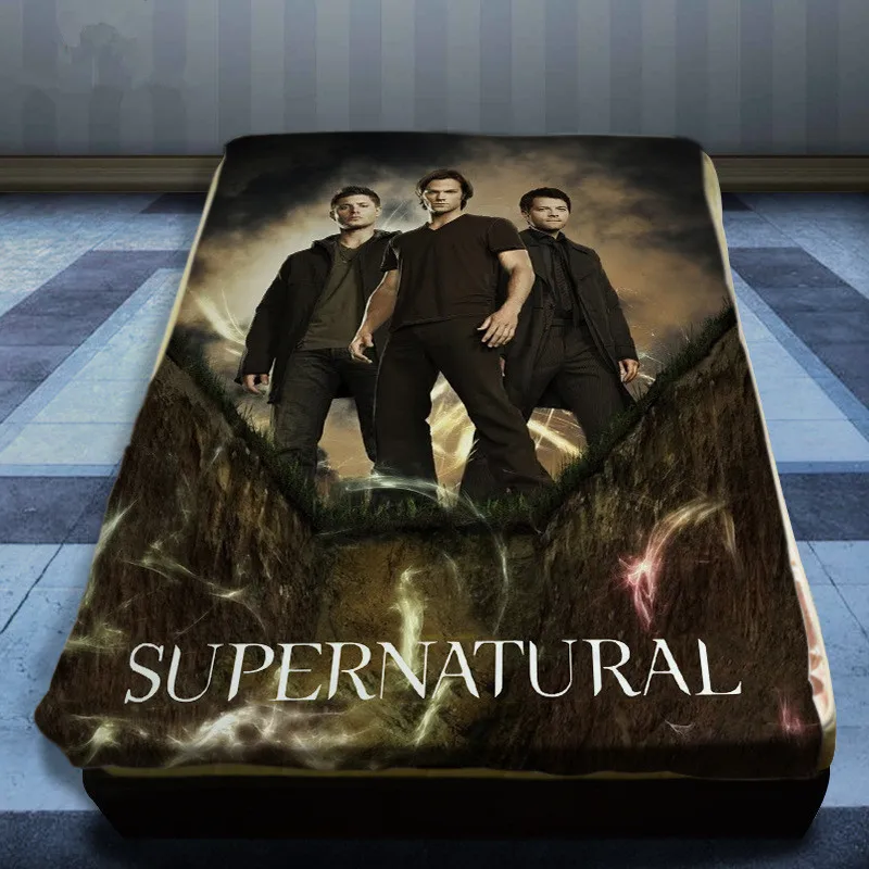 

Anime Supernatural SPN Blanket Mat Throw 3D Printed Bedroom Home Sofa For Boys Girls Fan Washable