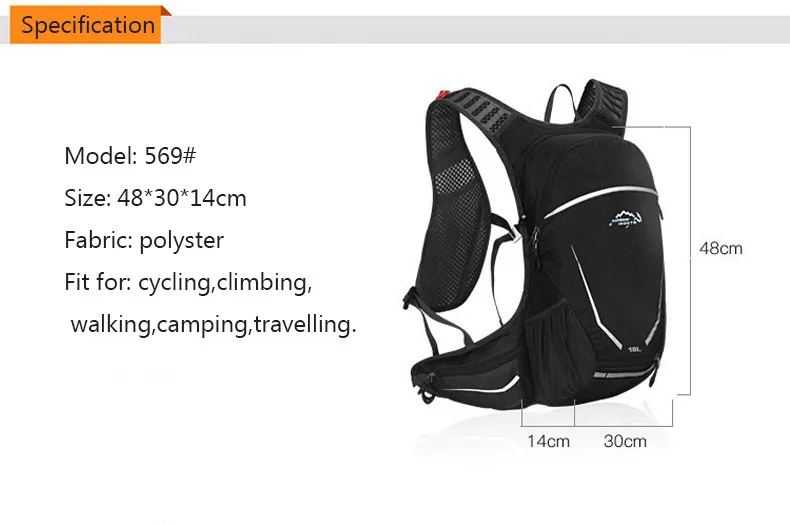 Sale 18L Unisex Cycling Waterproof Backpack Ventilate Ergonomic Bike Climbing Travel Running Backpack Outdoor Sports Hydration Bags 13