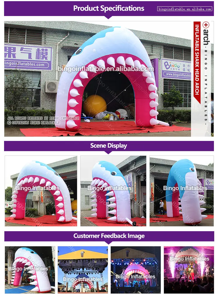 BG-A0733-8-Inflatable-Shark-head-arch-bingoinflatables