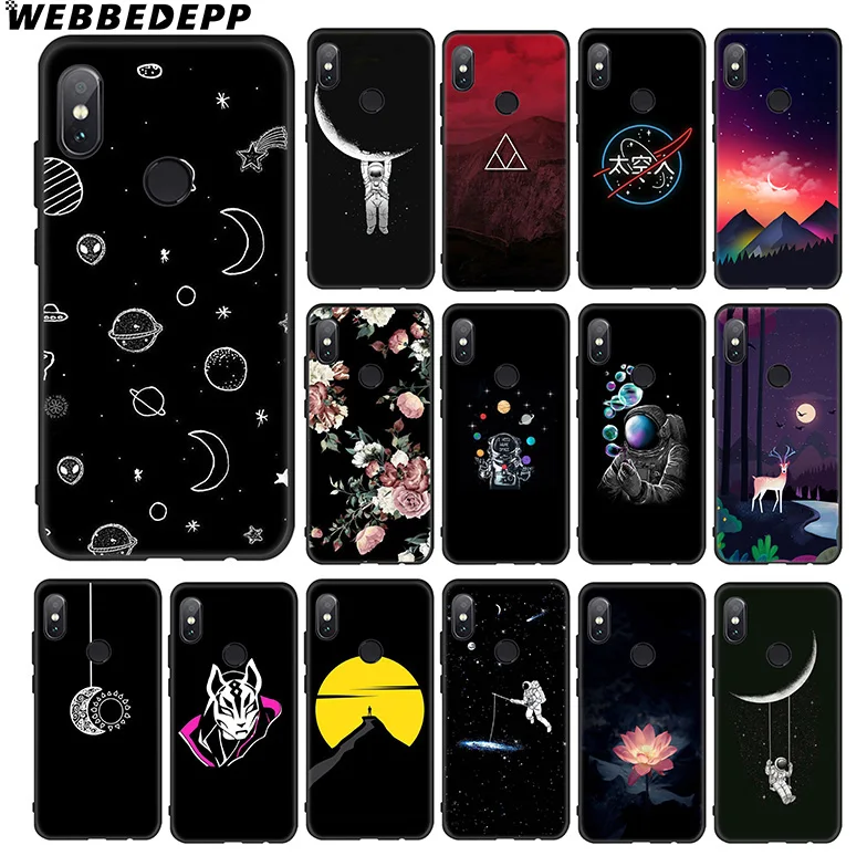 WEBBEDEPP Moon Swing черный мягкий чехол для Xiaomi 9 8 SE 6 A1 A2 Lite MIA1 MIA2 MI8 MI6 MAX 3 POCOPHONE F1 |