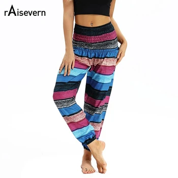 

2019 Casual Striped 3D Women Harem Trousers Fashion Wide Leg Pants Sportswear Loose Boho Joggers Hip Hop Baggy Pants Dropship