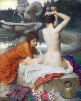 

nude figurative painting canvas portrait art poster picture court painting nude beauty out of bath modern decorative art