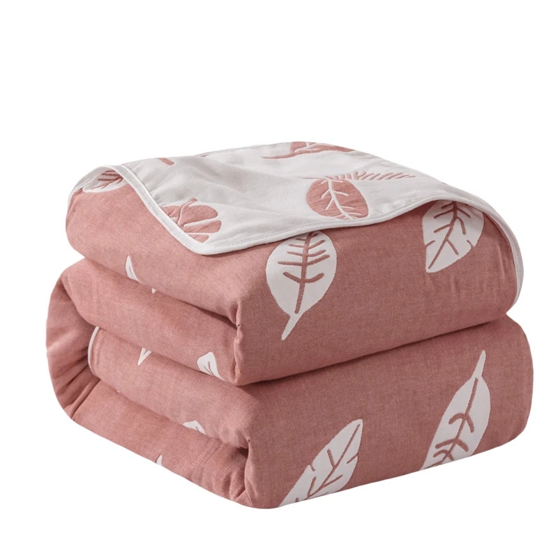 

6 Layered Cotton Gauze Blanket Thick and Durable Muslin Fabric Swaddle Throw Soft Breathable Reversible Bed Blanket
