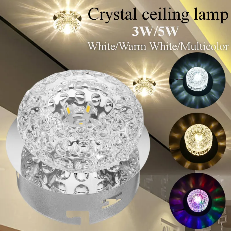 

Smuxi Crystal LED Ceiling Lights 3W/5W Restaurant KTV Aisle Living Room Balcony Lamp Modern LED Lighting For Home Decoration