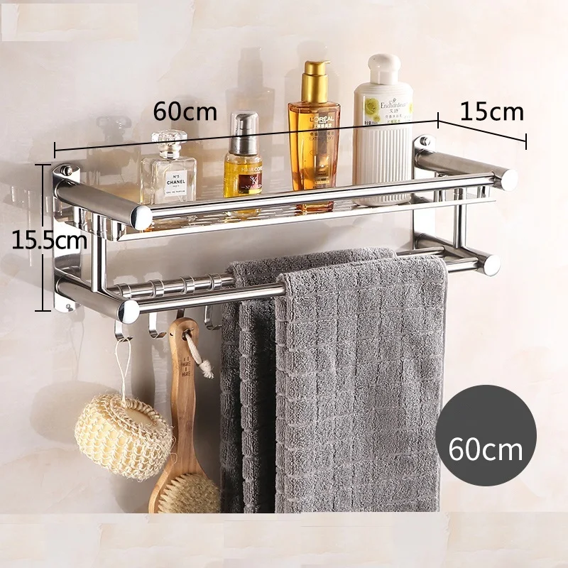 

Double Stainless Steel Sink Sucker Organizer Shelf Bathroom Wall Mounteded Cup Sponges Storage Basket Kitchen Soap Towel Holder