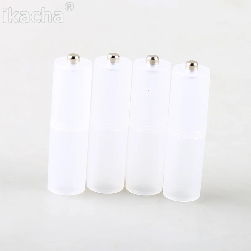  Hot Sale 4PCS AAA to AA Size Cell Battery Converter Adapter Adaptor Batteries Holder Plastic Case Switcher (4)