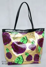 Hot sale Gold women bag Purple Rose Garden handbags mit Rivet Decoration