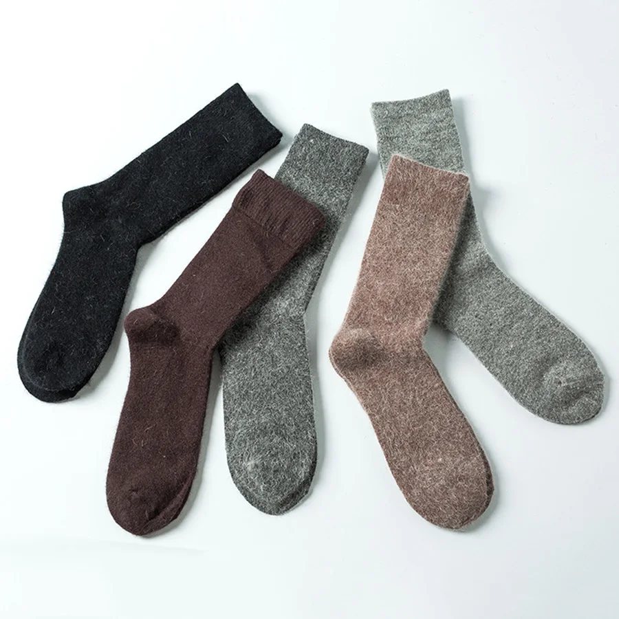VERIDICAL шерсть мериноса мужские короткие носки толстые однотонные хорошее качество зима 5 пар/лот пушистые носки теплые носки harajuku
