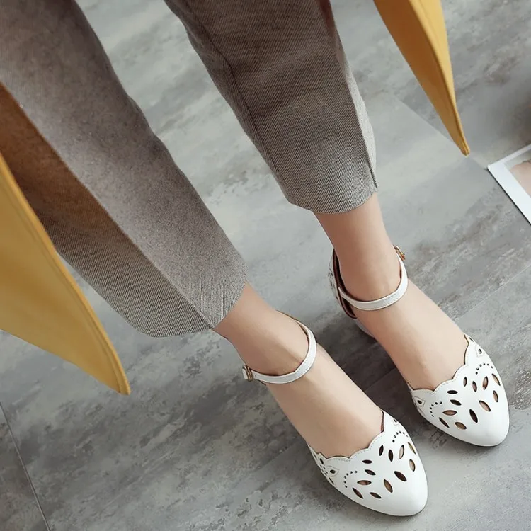 

Big Size 11 12 13 14 15 high heels sandals women shoes woman summer ladies Lace hollow Rough-heeled sandals
