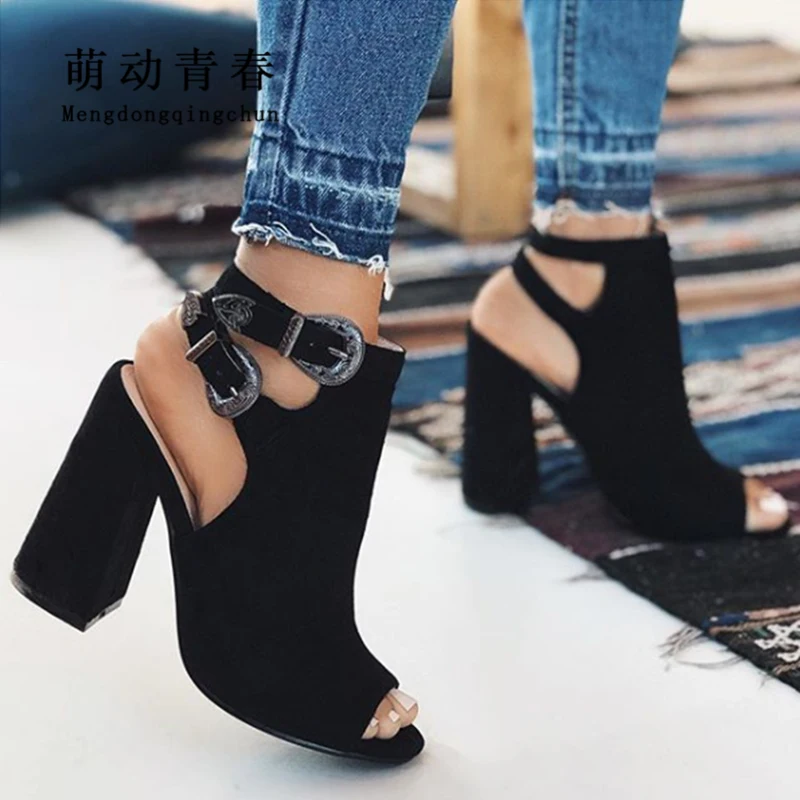 

Women Sandals 2019 Fashion Peep Toe Buckle Strap High Heels Shoes Women Casual Shoes Snake Print Ankle Strap Party Pumps Zapatos