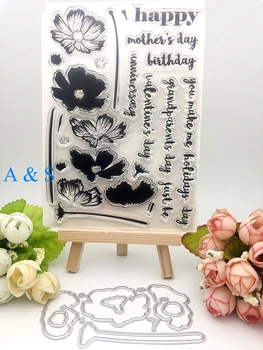 

Z52 Dandelion Flower Leaf Metal Cutting Dies Transparent Clear Stamp for Scrapbooking DIY Embossing Folder Template Crafts