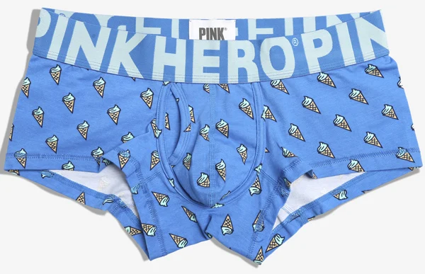 PINK HERO Men Breathable Underwear Cotton Boxer Shorts Underpants Soft Sexy Male Pant Men Seamless Cartoon Panties Shorts Man - Цвет: Blue