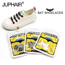 1 Sets 12Pcs Children's Silicon Bat Shoelaces Lazy elastic Silicone Laces Unisex Elastic Laces T-tie Creative Without Tie Rubber