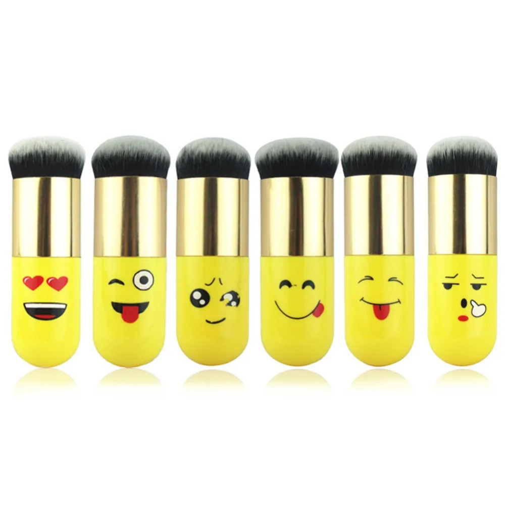 1PCS emoji Chubby Pier Foundation Brush BB Cream Makeup Brushes Loose