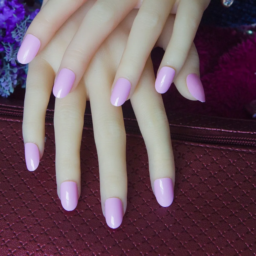 24pcs/set Fashion Candy Short Oval False French Nails Designs Art 24pcs/set fashion candy short oval false french nails designs art tip rounded head full fake nails art manicure-in False Nails from Beauty & Health on ... - 24pcs/set Fashion Candy Short Oval False French Nails Designs Art
