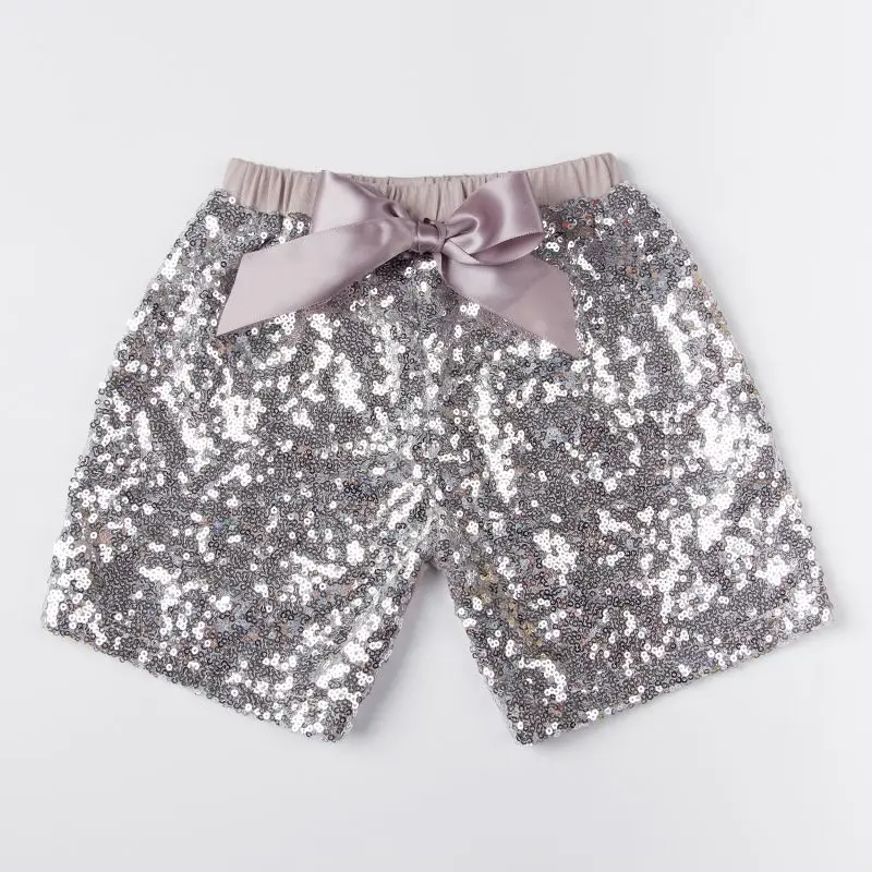 SummerGirls блестящие шорты рождественское, с блестками Короткие блестящие расшитые пайетками шорты для маленьких девочек, потрясающая одежда для дня рождения - Цвет: 7