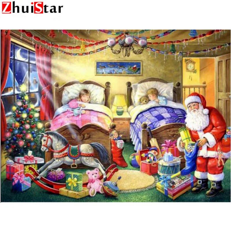 5D DIY Full Square Diamond Painting Mosaic Santa Claus Home Decor Rhinestones Embroidery Cross Stitch XY1 | Дом и сад