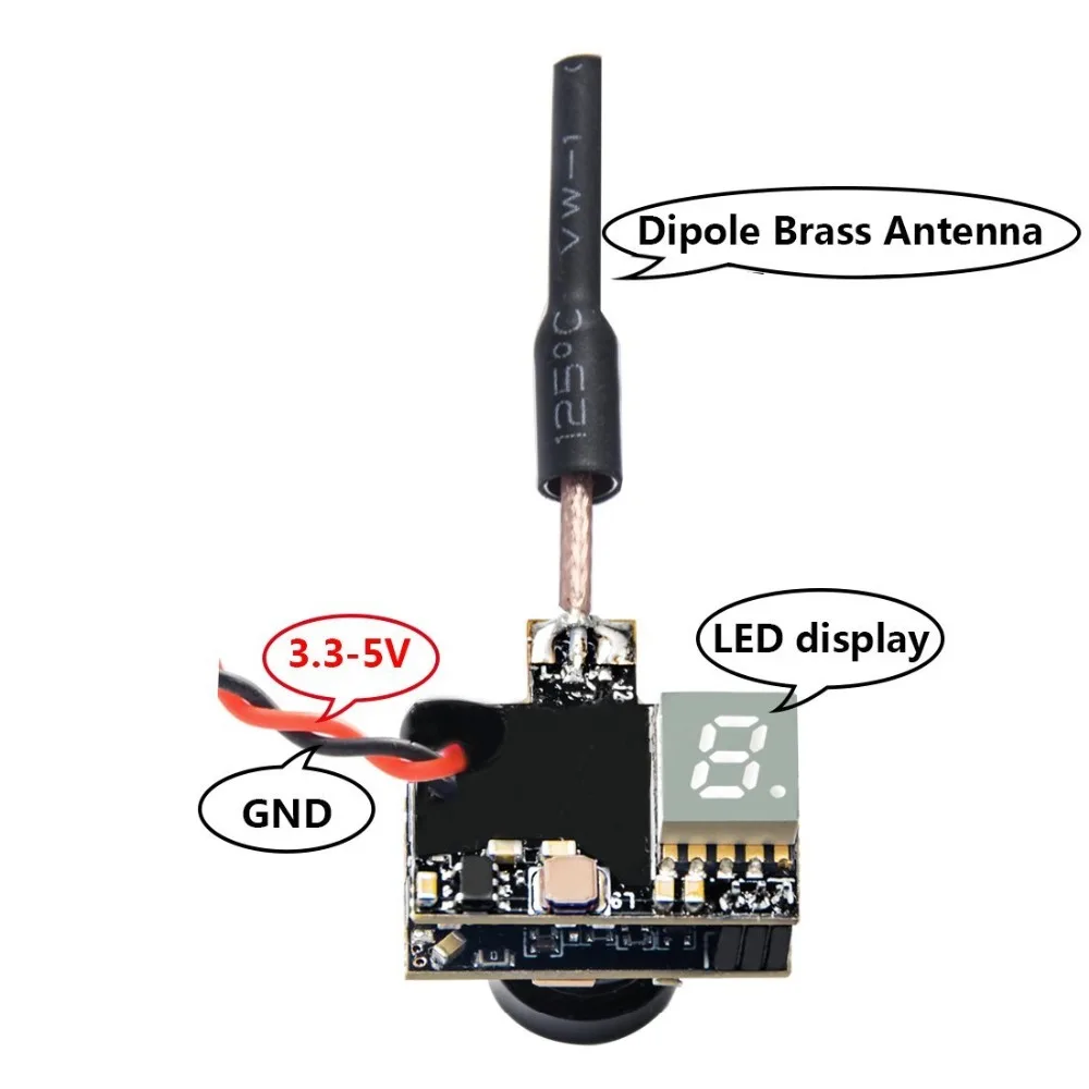 AKK BA2 5,8 ГГц 40CH 200 передатчик mw FPV Raceband 600TVL 1/4 Cmos Мини AIO камера с латунной дипольной антенной для дрона FPV