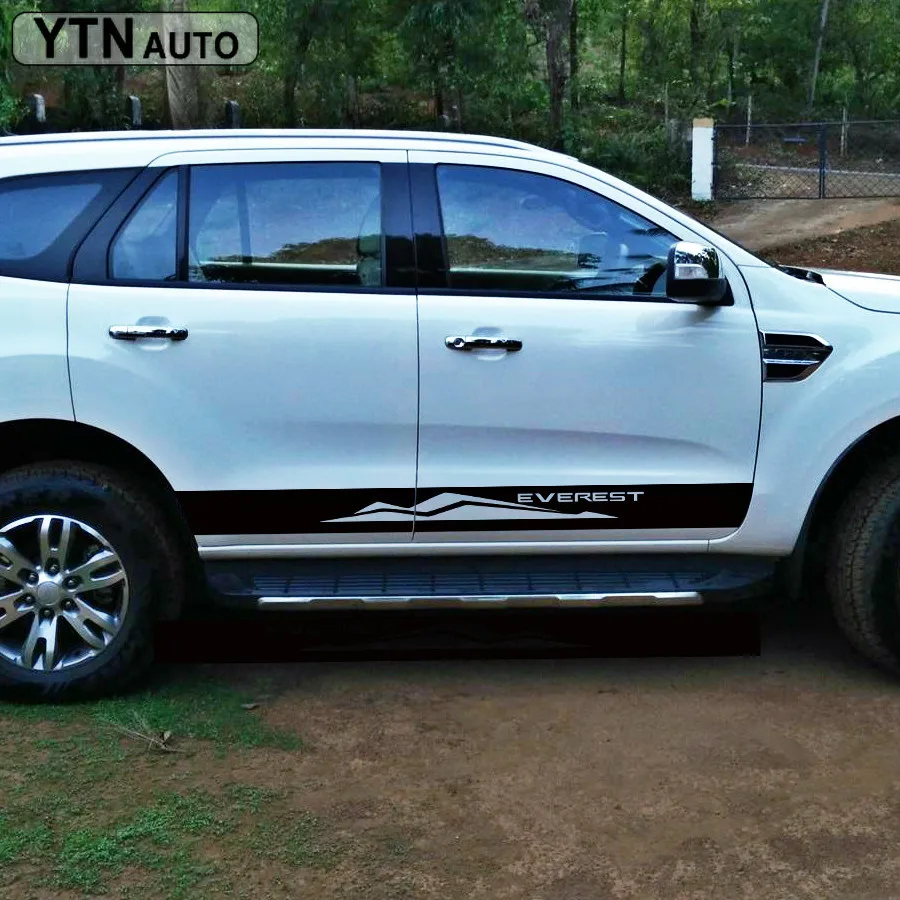 

car decals 2PC muntains racing side door panel stripe graphic vinyl custom car accessories sticker for ford everest endeavour