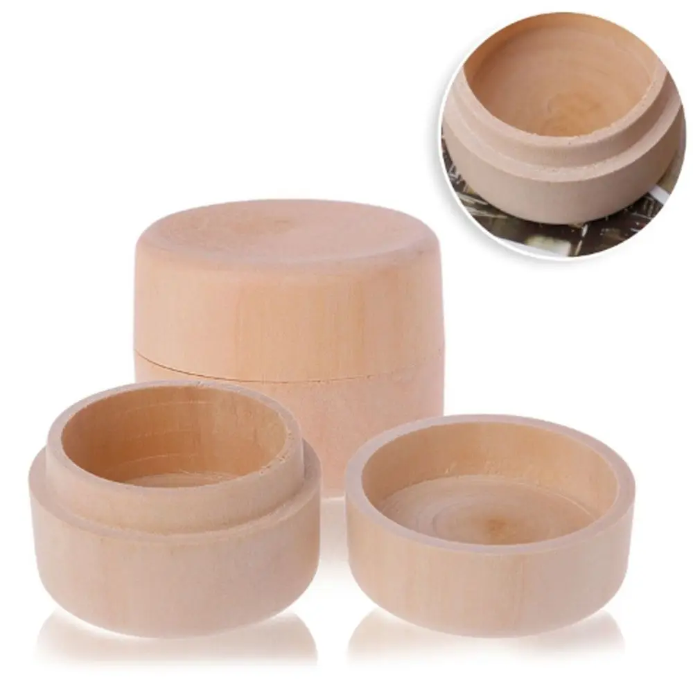 

1 Piece Round Wooden Storage Container Ring Box Vintage Decorative Natural Craft Jewelry Box Case Home Storage Boxes