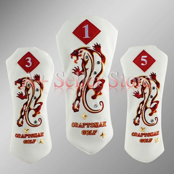 **Crafstman Golf** Embroidery Golf Headcover dragon Synthesis leather