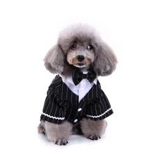 Одежда для домашних животных смокинг костюм платье вещи для домашних животных собака высокого качества одежда с узел галстука полоса высокого класса 4 размера можно выбрать