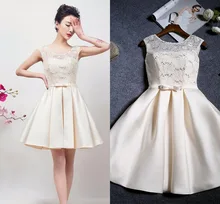 Robe de Cocktail Party Kleider Grau/Burgund/Rot/Champagne/Weiß Ballkleid Scoop Top Spitze kurze Spezielle Gelegenheits-kleid