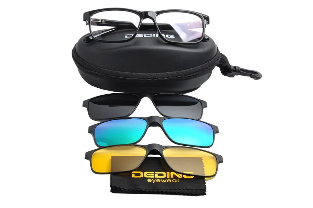 3 шт клип-на солнцезащитные очки поляризованные магнитная линза пластиковая рамка для ночного вождения 3D очки с магнитной защелкой ShadesDD1479