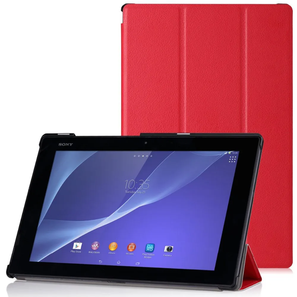 Тонкий легкий кожаный чехол с магнитной подставкой для планшета Sony Xperia Tablet Z2